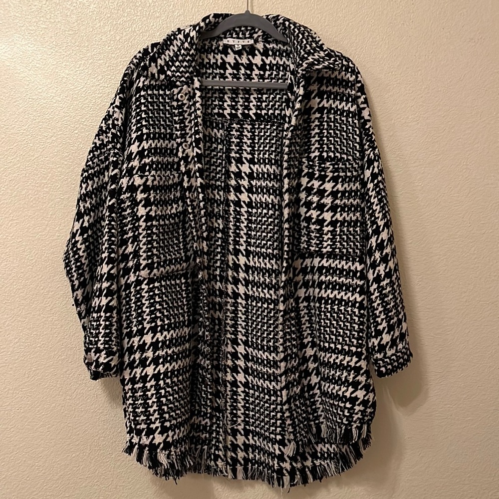 Black houndstooth coat